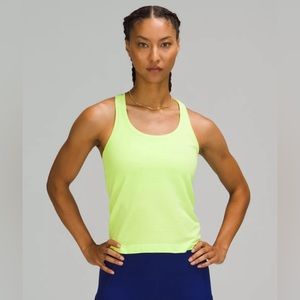 Lululemon swiftly tech Racerback race length cropped tank top neo mint size 10